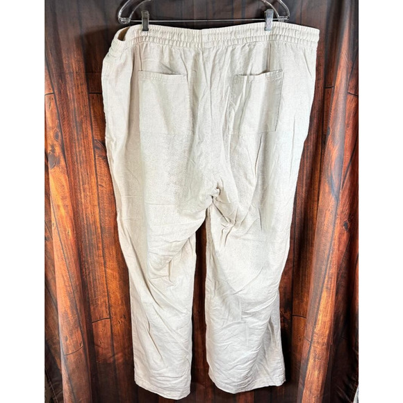 Old Navy Linen Blend Pants Women's Size XXL Drawstring Straight Leg Beach Vacay - Picture 2 of 10